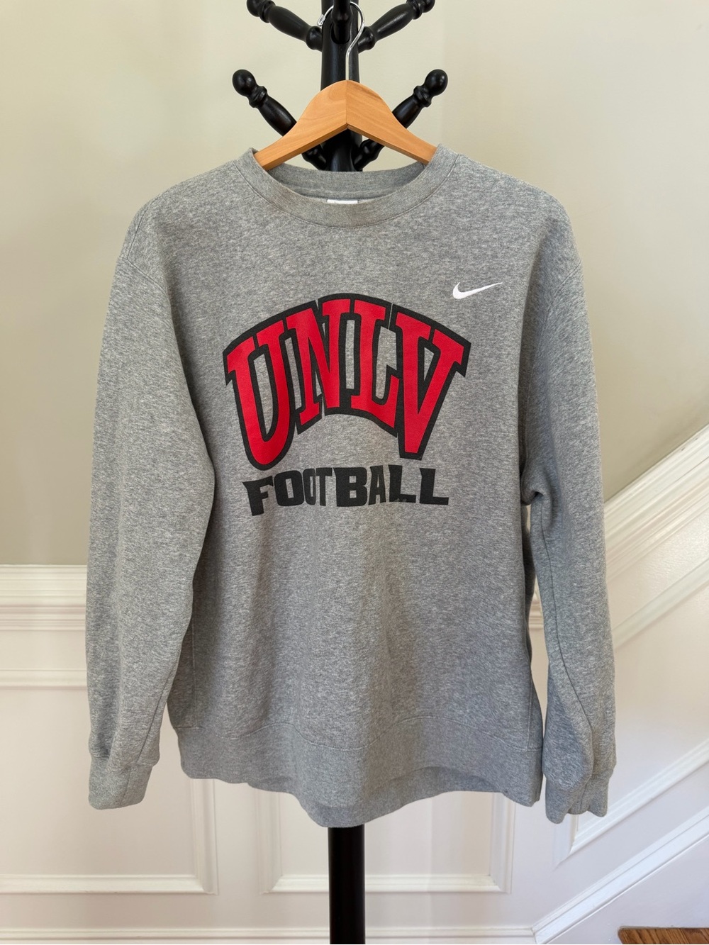 Nike Gray Crewneck Sweatshirt with Red UNLV Football Logo